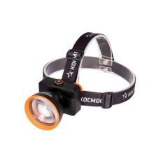 Фонарь налобный аккум. 15Вт Laser LED/ 3000мА.ч ABS пластик линза Френеля КОСМОС (KOC533Lit)