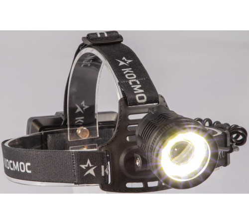 Фонарь налобный аккум. 10Вт P50 LED/Li-ion18650 2х1000мА.ч алюм. КОСМОС (KOC855Lit)