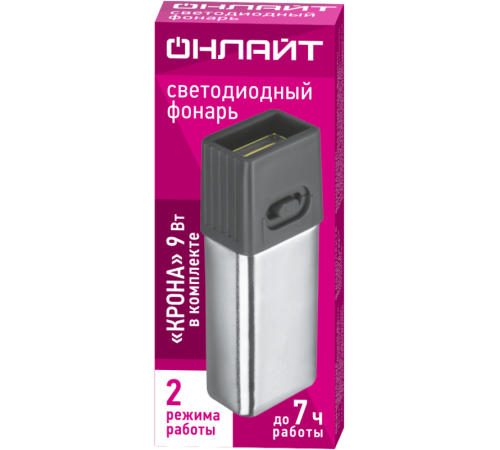 Фонарь светодиодный мини 90 889 OPT-CP10-6F22 пласт. 1СОВ 1Вт 2реж. 50лм IP20 ОНЛАЙТ 90889
