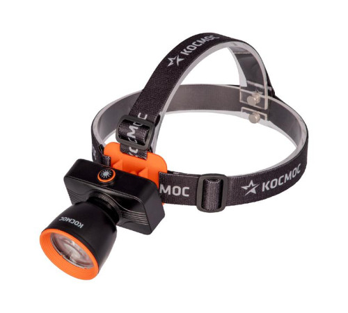 Фонарь налобный аккум. 10Вт Laser LED/ 1200мА.ч ABS пластик линза Френеля КОСМОС (KOC531Lit)
