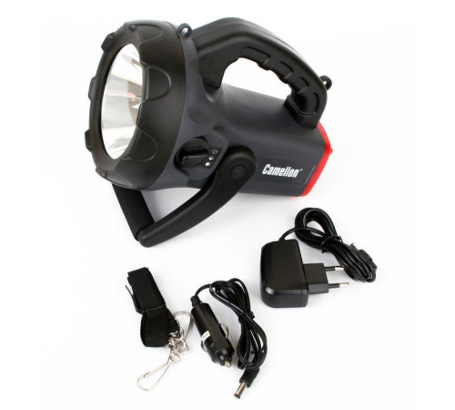 Фонарь аккумуляторный 2931R2 LED CREE 10Вт аккум. 4В 4А.ч 220В/12В карбон (кор.) Camelion 11459