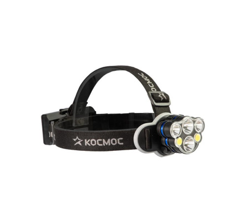 Фонарь налобный 2х4Вт T6 2х2Вт XPE 2x2Вт COB /Li-ion 2х1200мА.ч ABS пластик КОСМОС (KOC852Lit)