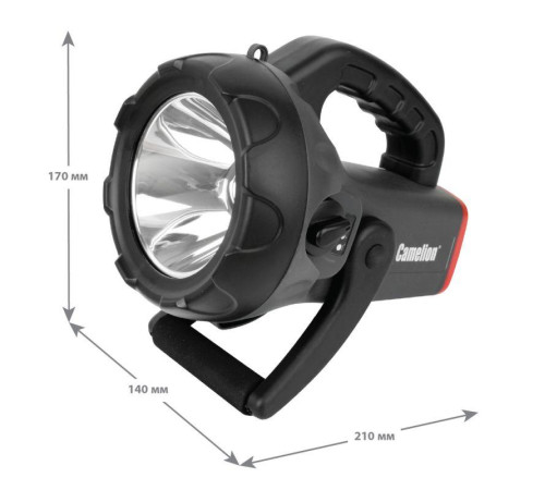 Фонарь аккумуляторный 2931R2 LED CREE 10Вт аккум. 4В 4А.ч 220В/12В карбон (кор.) Camelion 11459