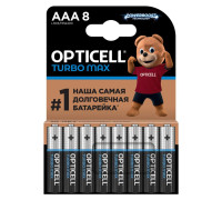 Элемент питания алкалиновый AAA/LR03 (блист. 8шт) Turbo Max Opticell 6053008