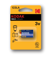 Элемент питания литиевый CR123 3В MAX Lithium (блист. 1шт) KODAK Б0005146