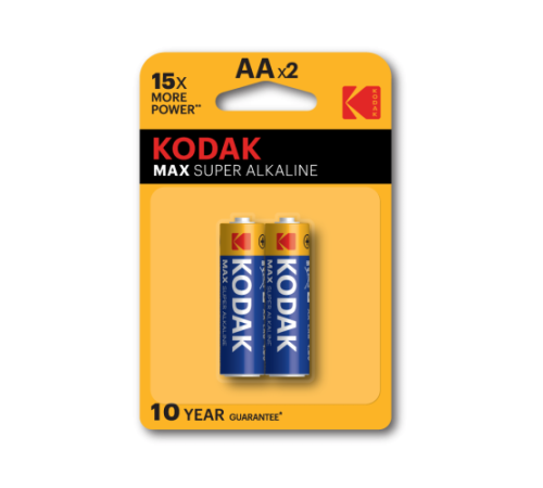 Элемент питания алкалиновый AA/LR6 1.5В MAX SUPER Alkaline (блист. 2шт) KODAK Б0005131