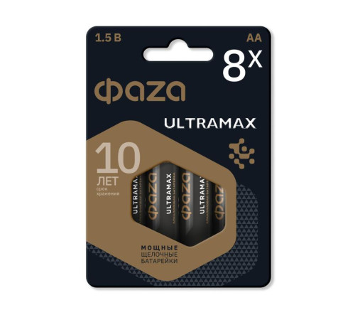 Элемент питания алкалиновый AA/LR6 1.5В ULTRAMAX BL-8 (уп.8шт) ФАZА 5064676