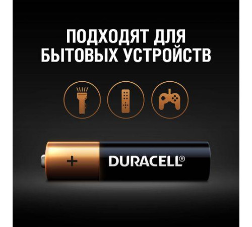 Элемент питания алкалиновый AAA/LR03/MN2400 Basic BP-2 (блист.2шт) Duracell Б0014052/Б0026812