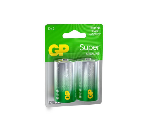 Элемент питания алкалиновый D/LR20 1.5В Super Alkaline G-Tech (блист.2шт) GP 1225