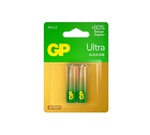 Элемент питания алкалиновый AA/LR6 1.5В Ultra Alkaline G-Tech 15AUA21-2CRSBC2 20/80 (блист.2шт) GP 1229