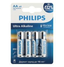 Элемент питания алкалиновый AA/LR6 1.5В Ultra (уп.4шт) Philips Б0062694