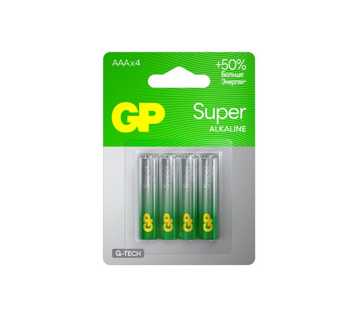 Элемент питания алкалиновый AAA/LR03 1.5В Super Alkaline G-Tech (блист.4шт) GP 1220
