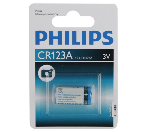 Элемент питания литиевый CR123 3В Philips Б0066246