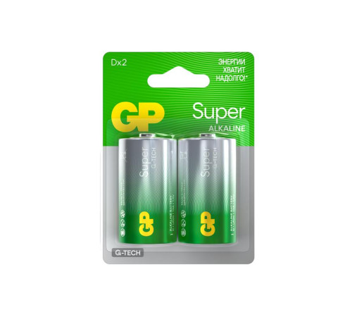 Элемент питания алкалиновый D/LR20 1.5В Super Alkaline G-Tech (блист.2шт) GP 1225