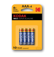 Элемент питания алкалиновый AAA/LR03 1.5В MAX SUPER Alkaline (блист.4шт) KODAK Б0005124
