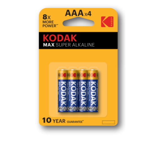 Элемент питания алкалиновый AAA/LR03 1.5В MAX SUPER Alkaline (блист.4шт) KODAK Б0005124