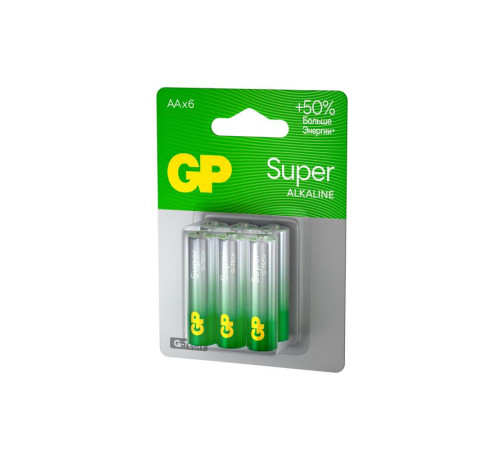 Элемент питания алкалиновый AA/LR6 1.5В Super Alkaline G-Tech (блист.6шт) GP 1228