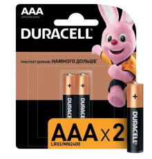 Элемент питания алкалиновый AAA/LR03/MN2400 Basic BP-2 (блист.2шт) Duracell Б0014052/Б0026812