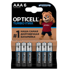 Элемент питания алкалиновый AAA/LR03 (блист. 6шт) Turbo Max Opticell 6053006