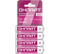 Элемент питания алкалиновый 90 638 OBT-02 LR6-SHBP4 (уп.4шт) ОНЛАЙТ 90638
