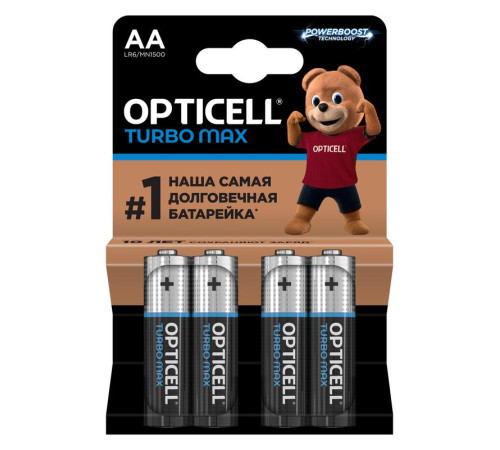Элемент питания алкалиновый AA/LR6 (блист. 4шт) Turbo Max Opticell 6053003