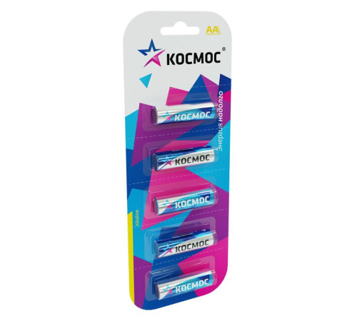 Элемент питания алкалиновый AA/LR6 BP-5 (блист.5шт) КОСМОС KOCLR65BL
