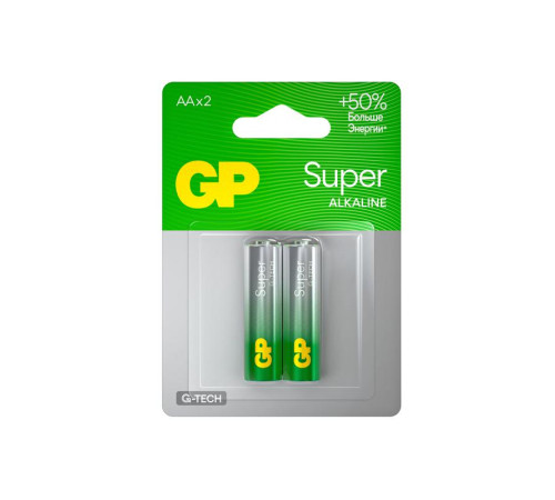 Элемент питания алкалиновый AA/LR6 1.5В Super Alkaline G-Tech (блист.2шт) GP 1223