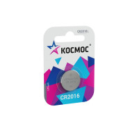 Элемент питания литиевый CR2016 1хBL (блист.1шт) КОСМОС KOC20161BL