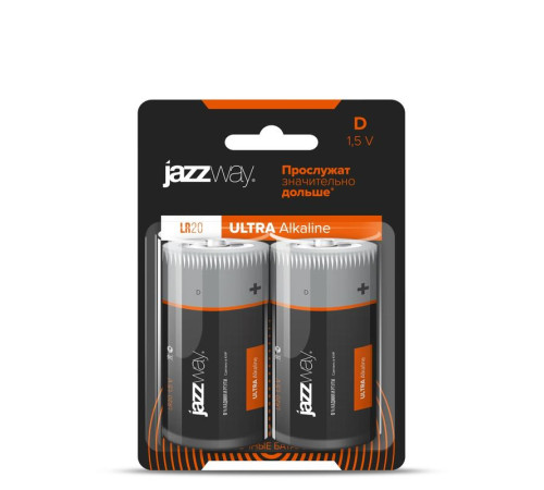Элемент питания алкалиновый D/LR20 1.5В Ultra Alkaline BL-2 (блист.2шт) JazzWay 5005136