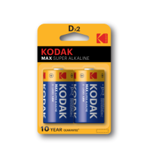 Элемент питания алкалиновый D/LR20 1.5В MAX SUPER Alkaline (блист. 2шт) KODAK Б0005129