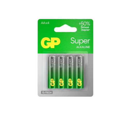 Элемент питания алкалиновый AA/LR6 1.5В Super Alkaline G-Tech (блист.4шт) GP 1222