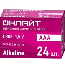 Элемент питания алкалиновый 90 633 OBT-ALK-LR03-BOX24 (бокс 24шт) ОНЛАЙТ 90633