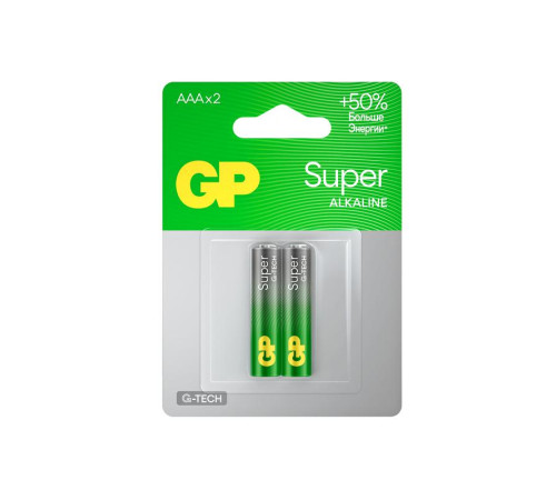 Элемент питания алкалиновый AAA/LR03 1.5В Super Alkaline G-Tech (блист.2шт) GP 1221