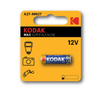 Элемент питания алкалиновый A27/MN27/8LR732 12В MAX SUPER Alkaline (блист. 1шт) KODAK Б0047482