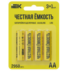 Элемент питания алкалиновый LR6/AA ПРОМО (блист.4шт) IEK ABT-LR06-OP-L04A