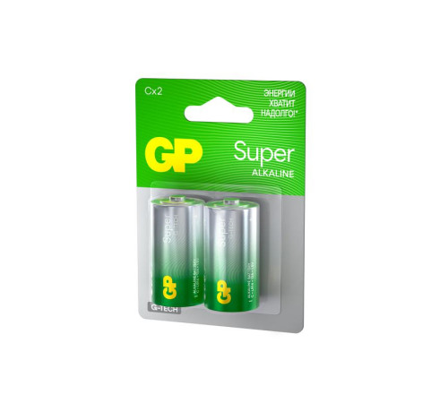 Элемент питания алкалиновый C/LR14 1.5В Super Alkaline G-Tech (блист.2шт) GP 1226