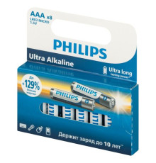 Элемент питания алкалиновый AAA/LR03 1.5В Ultra (уп.8шт) Philips Б0064649