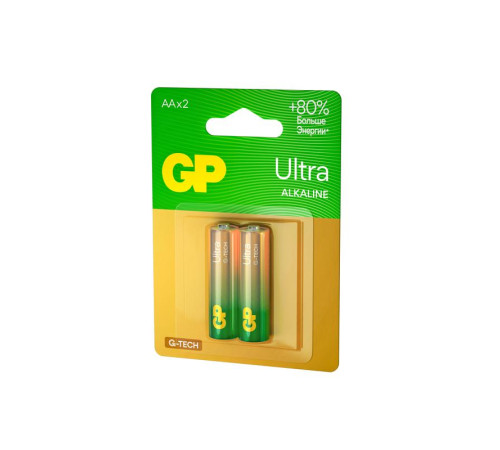 Элемент питания алкалиновый AA/LR6 1.5В Ultra Alkaline G-Tech 15AUA21-2CRSBC2 20/80 (блист.2шт) GP 1229
