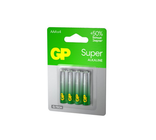 Элемент питания алкалиновый AAA/LR03 1.5В Super Alkaline G-Tech (блист.4шт) GP 1220