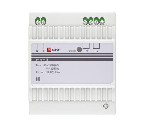 Блок питания 12В DR-45W-12 PROxima EKF dr-45w-12