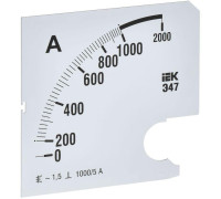 Шкала сменная для амперметра Э47 1000/5А-1.5 96х96мм IEK IPA20D-SC-1000