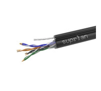 Кабель витая пара U/UTP кат.5E 4х2х24AWG solid Cu PE Out. T-FG8 Premium трос 305м (м) SUPRLAN 01-0308-1
