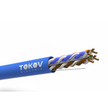 Кабель витая пара U/UTP 4х2х24AWG (0.57мм) кат.6 PVC Fluke tested (м) TOKOV PRO TKP-C08-U/UTP-42-6-305