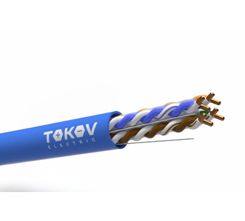Кабель витая пара U/UTP 4х2х24AWG (0.57мм) кат.6 PVC Fluke tested (м) TOKOV PRO TKP-C08-U/UTP-42-6-305