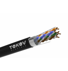 Кабель витая пара F/UTP 4х2х24AWG (0.48мм) кат.5E PE Fluke tested (м) TOKOV Electric TKE-C05-F/UTP-42-5E-305-OD