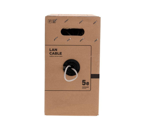 Кабель витая пара U/UTP кат.5E 4х2х0.52 24AWG PVC INDOOR SOLID сер. РФ (305м) Rexant 02-0005-R