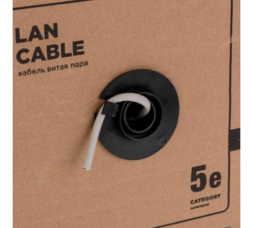 Кабель витая пара U/UTP кат.5E 4х2х0.52 24AWG PVC INDOOR SOLID сер. РФ (305м) Rexant 02-0005-R