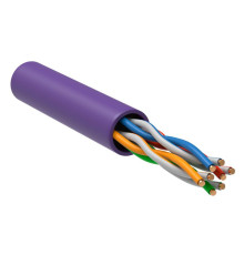Кабель витая пара U/UTP кат.5E 4х2х24AWG solid LSZH фиолет. (уп.305м) ITK LC1-C5E04-126