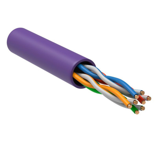 Кабель витая пара U/UTP кат.5E 4х2х24AWG solid LSZH фиолет. (уп.305м) ITK LC1-C5E04-126