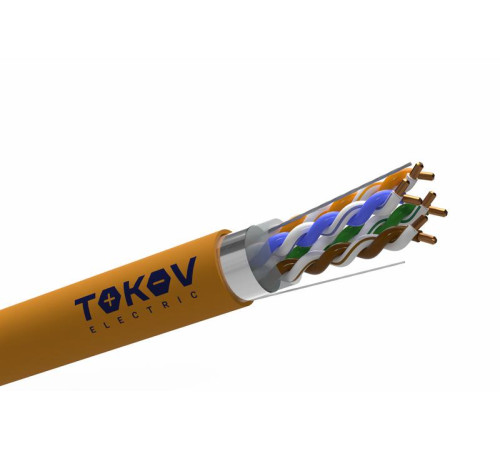 Кабель витая пара F/UTP 4х2х24AWG(0.51мм) кат.5E нг(А)-HF (LSZH) indoor Fluke tested 305м (м) PRO TOKOV ELECTRIC TKP-C06-F42-5E-305-LSZH